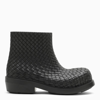 Bottega Veneta Biodegradable Woven Block Heel Ankle Boots In Black