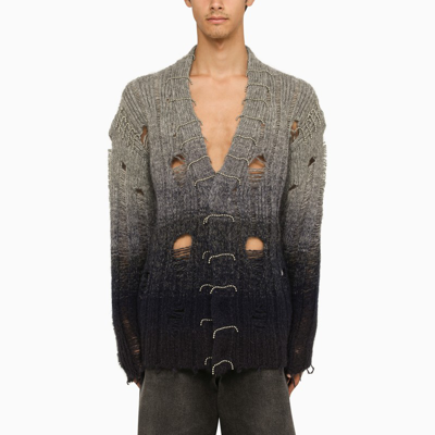 OFF-WHITE OFF-WHITE™ | GREY DEGRADÉ USED-EFFECT CARDIGAN