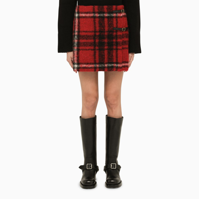 Polo Ralph Lauren Mini Skirt Check In Red