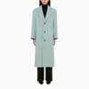 AMI ALEXANDRE MATTIUSSI AMI PARIS | AQUAMARINE WOOL SINGLE-BREASTED COAT