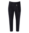Manuel Ritz Blue Wool Baggy Fit Trousers In Blue