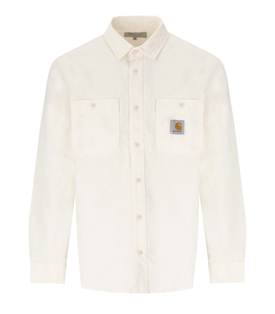 Carhartt Wip Mens Wax Clink Brand-patch Regular-fit Cotton-canvas Shirt In Ivory