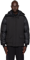 Canada Goose Hooded Bomber Jacket Featuring Front Pockets In Black - Noir