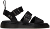 DR. MARTENS' BLACK GRYPHON 2 STRAP SANDALS