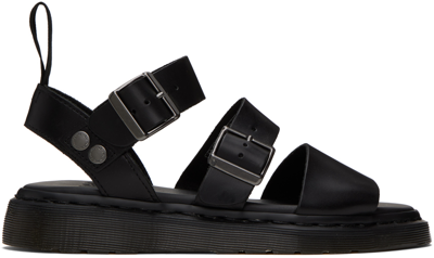 Dr. Martens' Gryphon Sandal In Black Brando Leather