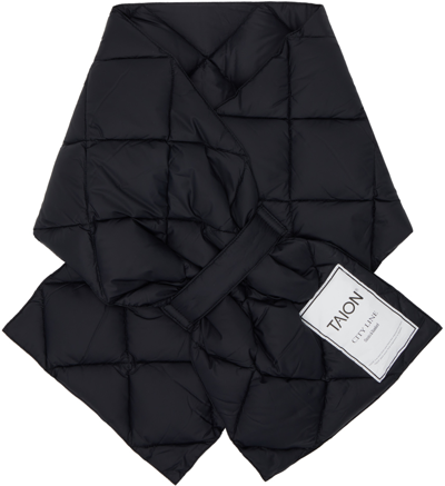 Taion Black Quilted Down Scarf