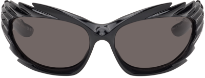 Balenciaga Black Spike Sunglasses In Black-black-grey