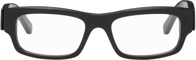 Balenciaga Black Rectangular Glasses In Black-black-transpar