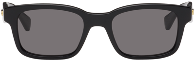 Bottega Veneta Black Classic Square Sunglasses In Black-black-grey