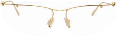 Bottega Veneta Gold Knot Sunglasses In Gold-gold-transparen