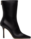 Jimmy Choo Agathe 100 Leather Ankle Boots In Black