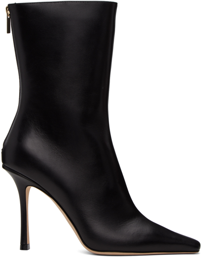 Jimmy Choo Agathe 100 Leather Ankle Boots In Schwarz