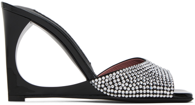 Les Petits Joueurs Black Lola Mules In Crystal Strass Cryst
