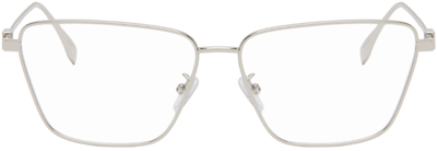 Fendi Silver Baguette Glasses In 16 Shiny Palladium