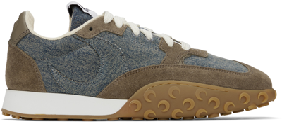 Marine Serre Womens Grey Moonwalk Moon-embellished Suede Low-top Trainers