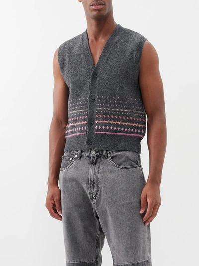 Our Legacy Fair Isle Sweater Vest In Grey