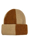 Marcus Adler Checkered Knit Beanie In Camel