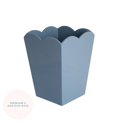 Addison Ross Ltd Uk Chambray Blue Lacquered Scallop Bin – Limited Edition