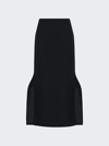 The Row Patillon Topstitched Wool And Mohair-blend Midi Skirt In Black