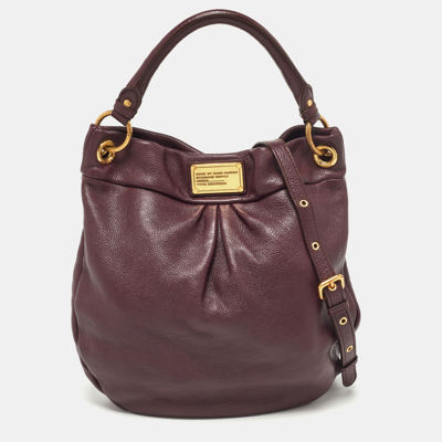 Pre-owned Marc By Marc Jacobs Burgundy Leather Classic Q Hillier Hobo