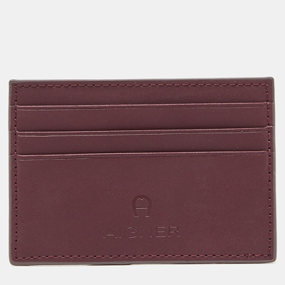 Pre-owned Aigner Burgundy Leather Card Holder