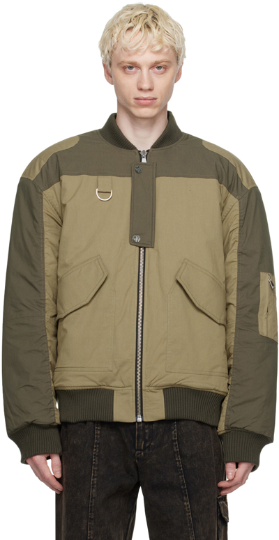 (d)ivision Green Tech Bomber Jacket In Grey / Green Comb.