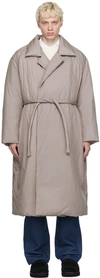 AMOMENTO BEIGE BELTED DOWN COAT