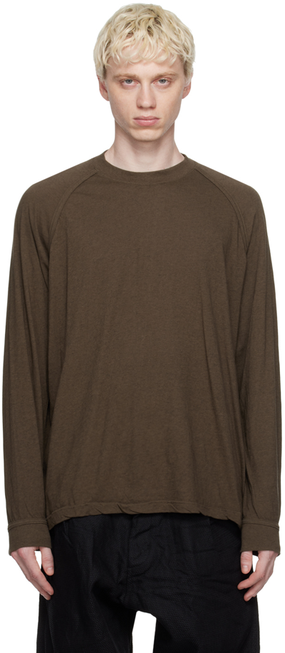 Jan-jan Van Essche Brown O-project Long Sleeve T-shirt In Warm Grey