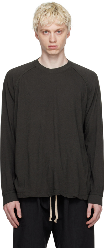 Jan-jan Van Essche Black O-project Long Sleeve T-shirt In Off-black