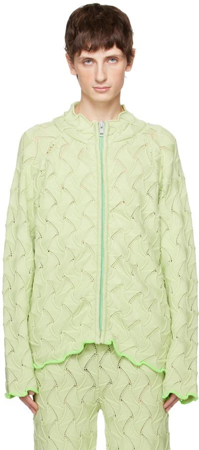 Robyn Lynch Green Wavy Cardigan In 24496995 Pale Pistac