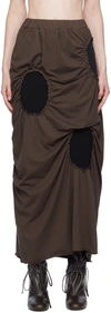 J.kim Brown Ovals Midi Skirt In Brown