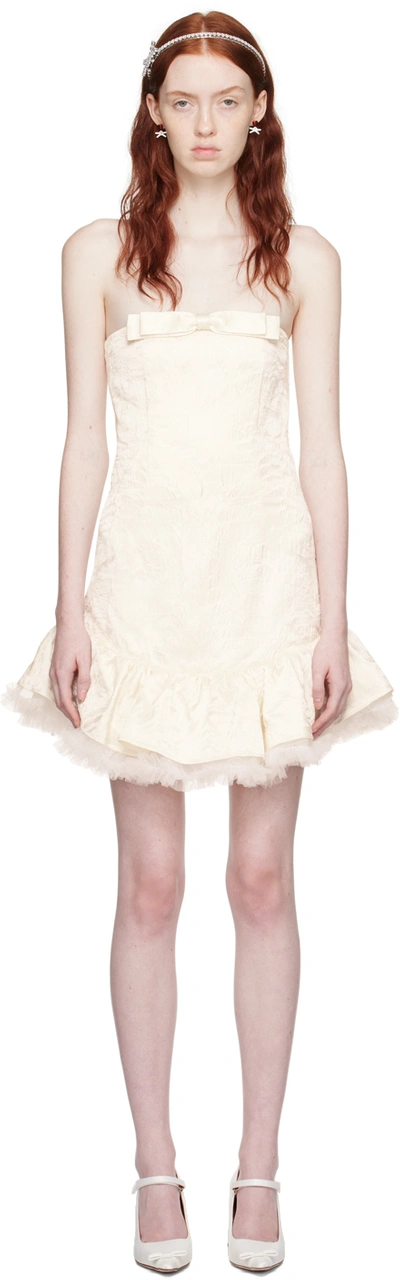 Shushu-tong Off-white Strapless Minidress In Wh100 White