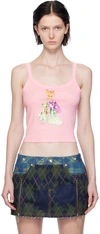 ANNA SUI PINK GRAPHIC TANK TOP