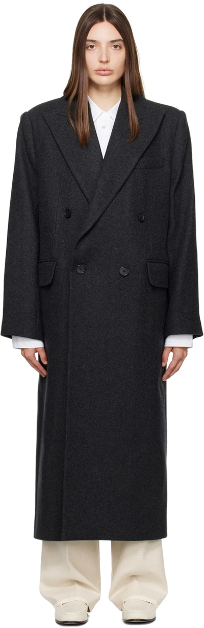 Filippa K Gray Tailored Peacoat In 1431 Anthracite Mela