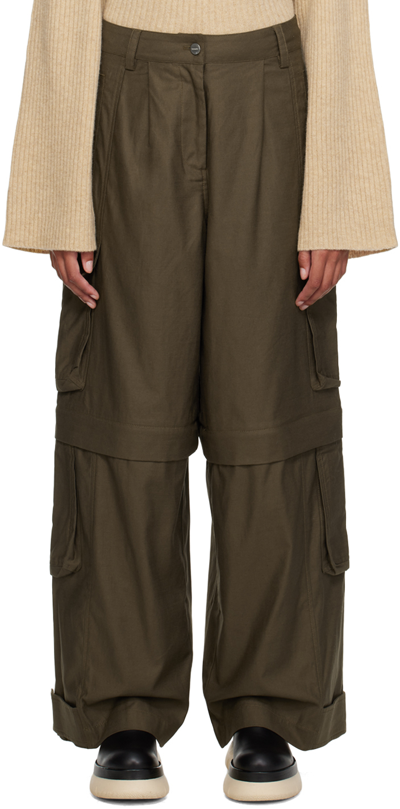 Holzweiler Khaki Ebba Trousers In 1309 Olive Green