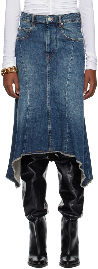 Isabel Marant Nyda Denim Midi Skirt In Blue