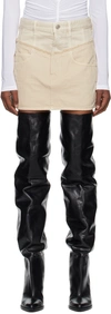 Isabel Marant Neutral Narjis Two-tone Mini Skirt In 23ec Ecru