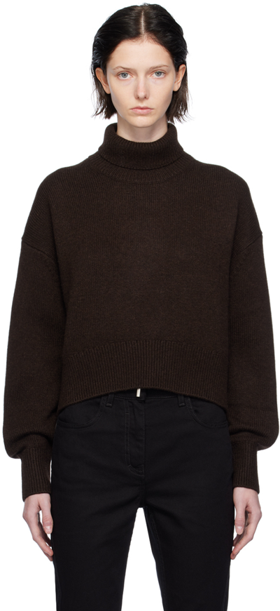 Givenchy Brown Cropped Turtleneck In 201 Dark Brown