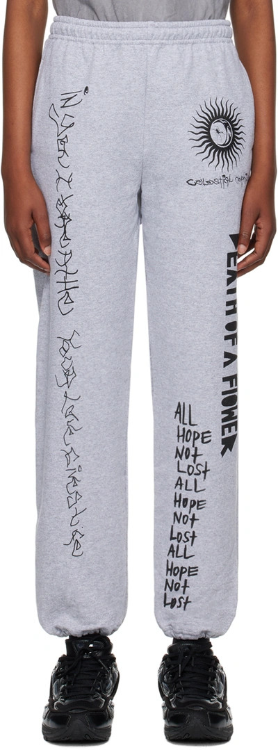 Westfall Grey Printed Lounge Trousers In Heather Grey