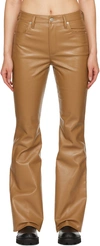 CITIZENS OF HUMANITY TAN LILAH LEATHER PANTS