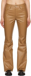Citizens Of Humanity Tan Lilah Leather Pants In Camel