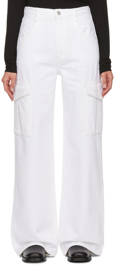 Agolde Minka Organic Cotton Cargo Denim In Milkshake