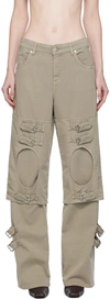 Blumarine Cutout Mid-rise Boyfriend Jeans In N0802 Mushroom