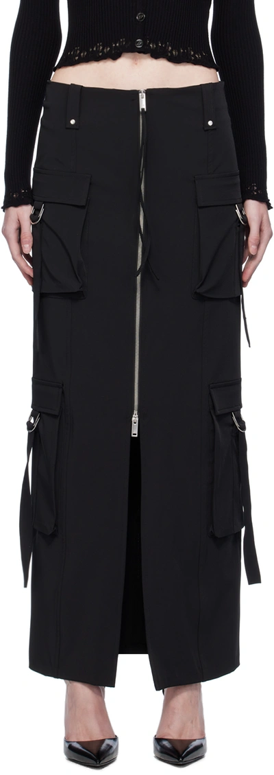Blumarine Zip-fastening Maxi Skirt In Black