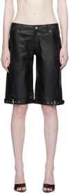 MIAOU BLACK CLAY LEATHER SHORTS
