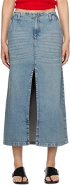 GIMAGUAS BLUE LESLIE DENIM MIDI SKIRT