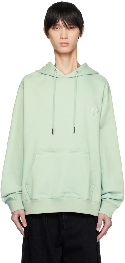 Wooyoungmi Green Printed Hoodie In Mint 717m