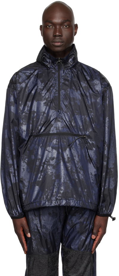 Over Over Navy Pop Over Jacket In Navy Foil