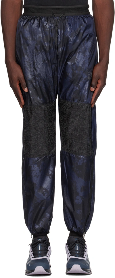 Over Over Navy Paneled Track Pants In Navy Foil