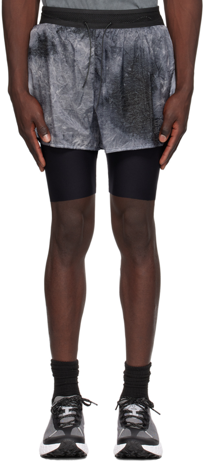 Over Over Gray 2 Layer Shorts In Black
